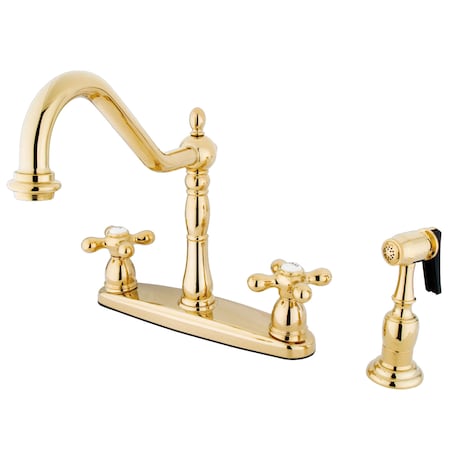 Kingston Brass Heritage Centerset Kitchen Faucet, Polished Brass KB1752AXBS